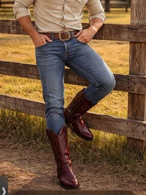 dingo Men's Burgundy Cowboy Boots
